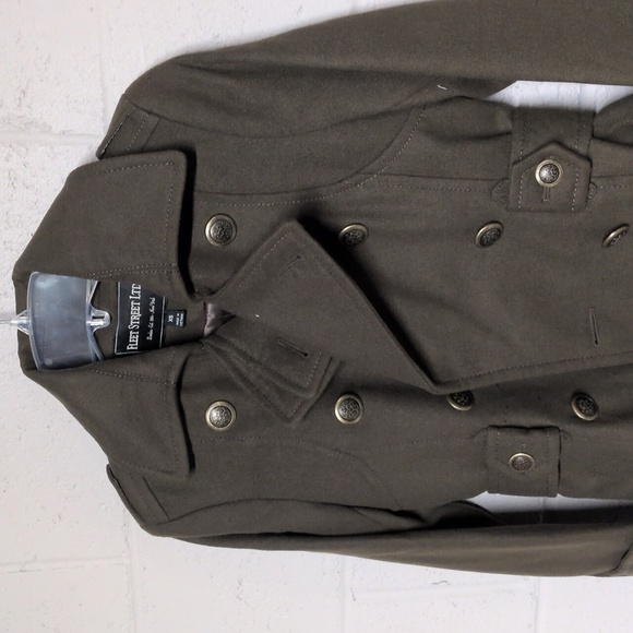 Fleet Street Ltd Women's Olive Green Pea Coat Size XS NWT - Picture 6 of 6